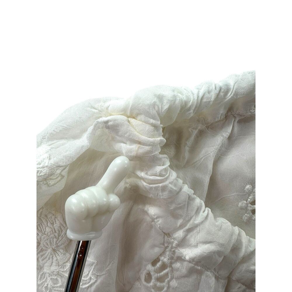 Johnny Was Embroidered Tunic Womens S White Cupra Rayon Eyelet Boho Peasant Top - Picture 7 of 7